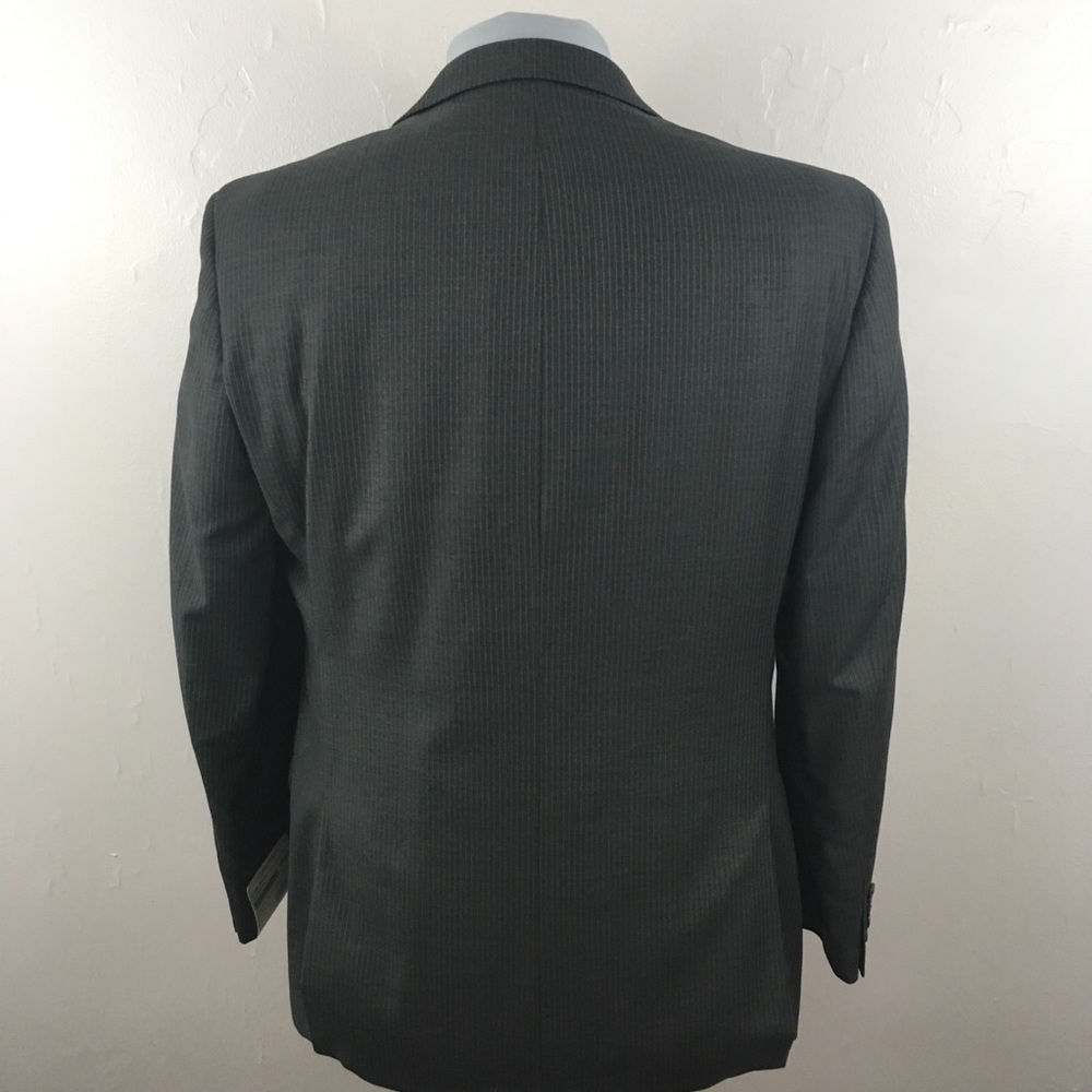 Calvin Klein 40r mens suit 2 piece gray stripes 100% wool 34w new nwt ea0035 - Picture 3 of 8